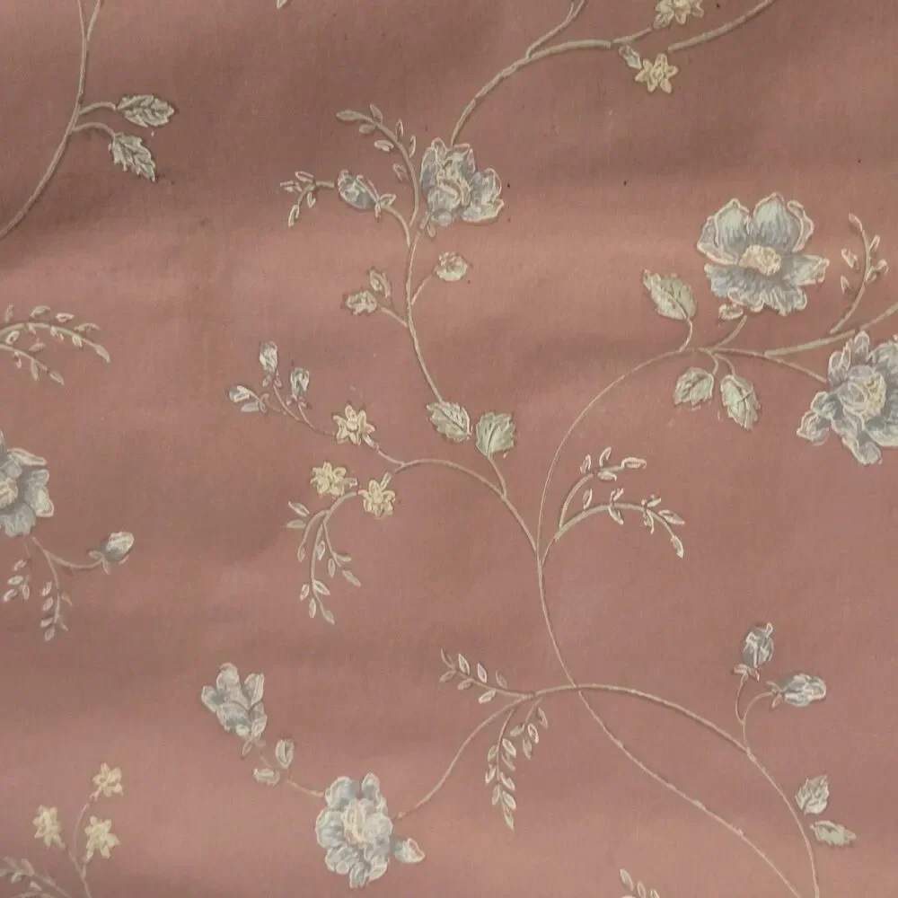 Vtg Classic Timeless Floral Wallpaper Rolls Blue Pink